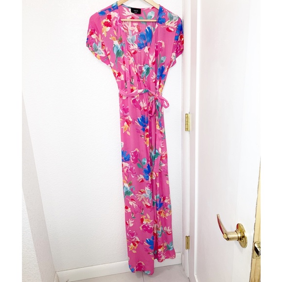 VICI Pink Bardot Floral Maxi Wrap Dress SZ: Small - Picture 2 of 15